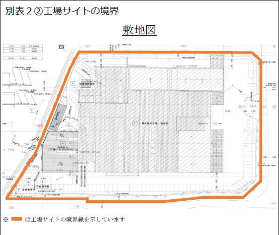 別表2　②工場サイトの境界